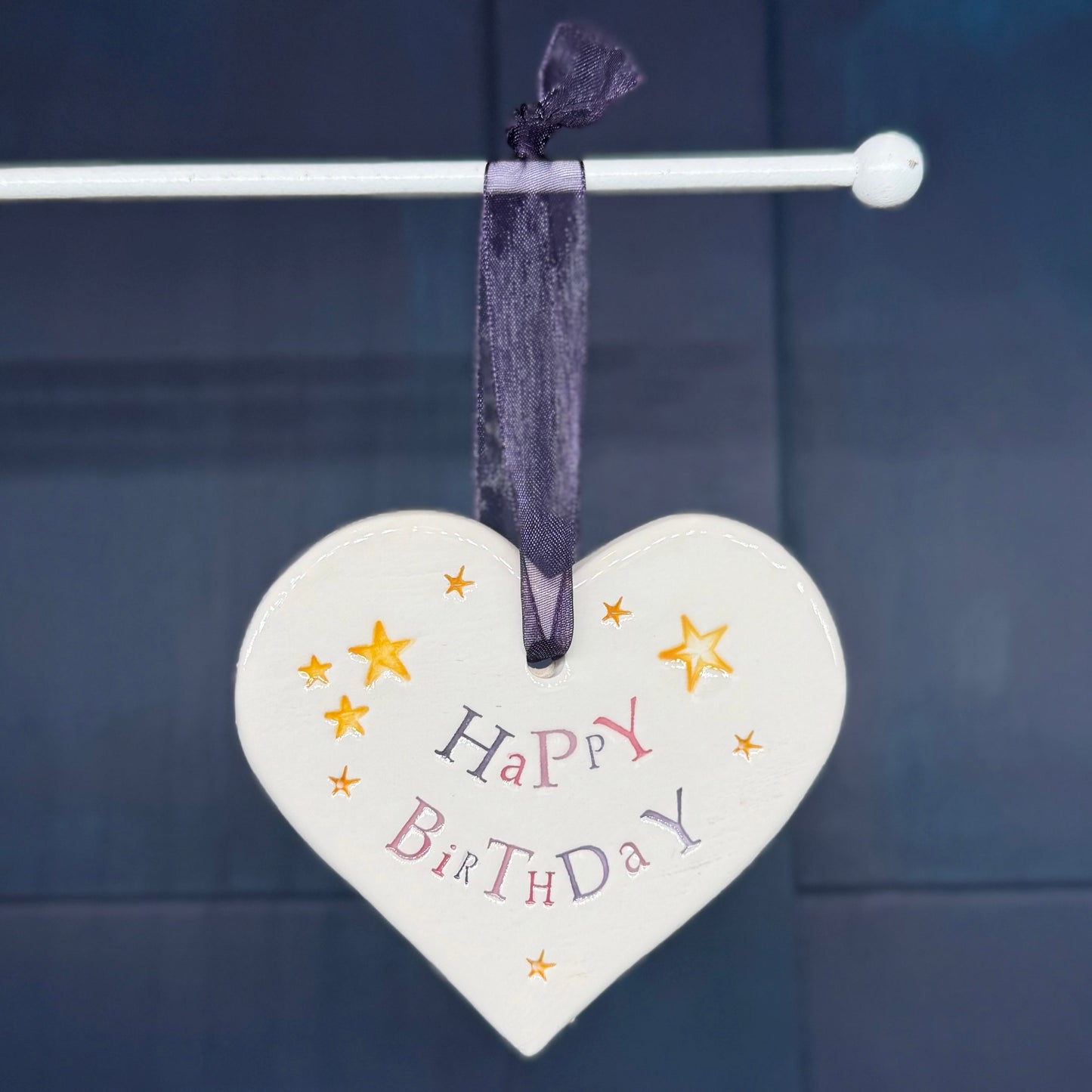 Happy Birthday Ceramic Heart