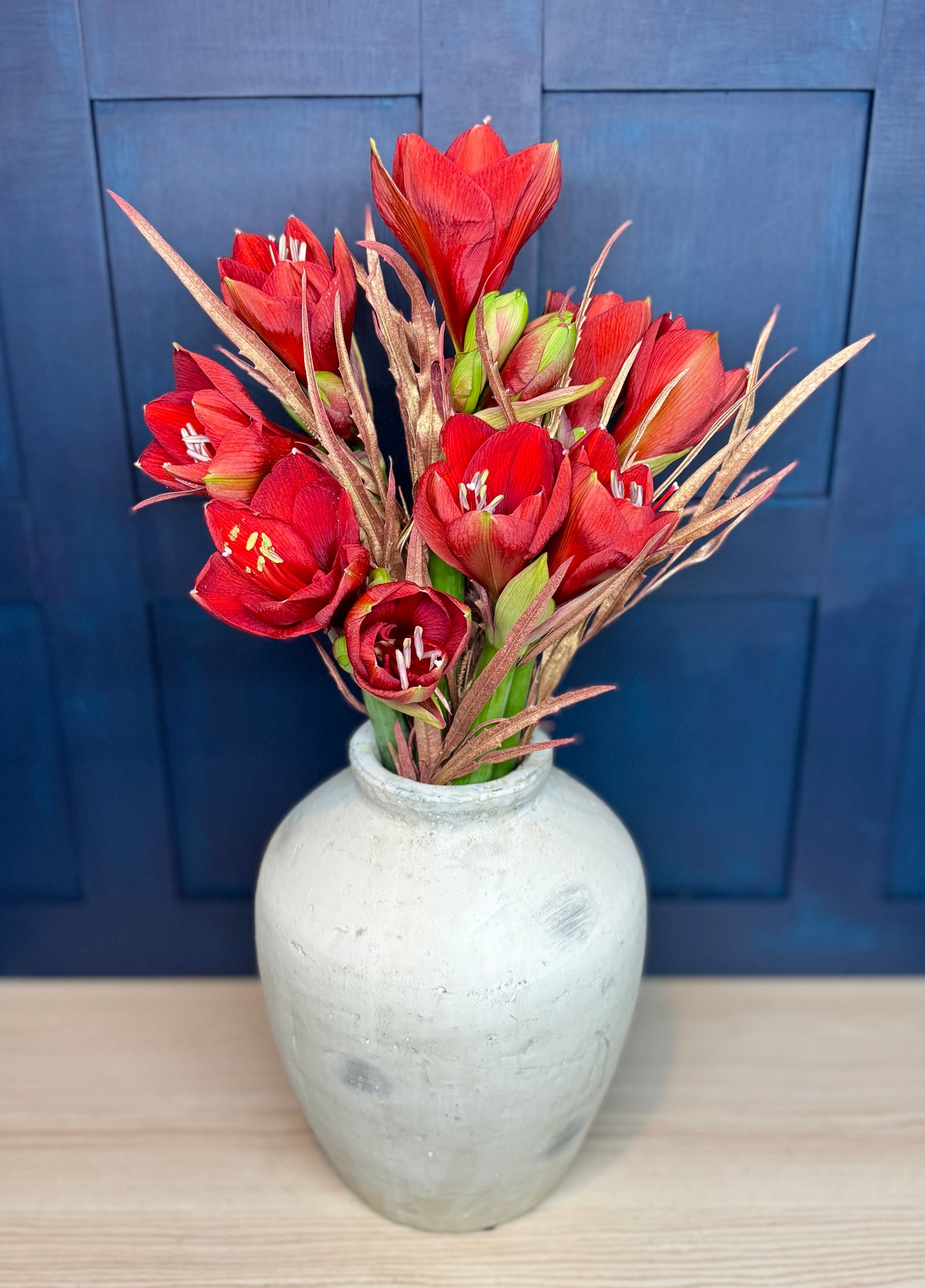 Red Amaryllis Christmas Bouquet
