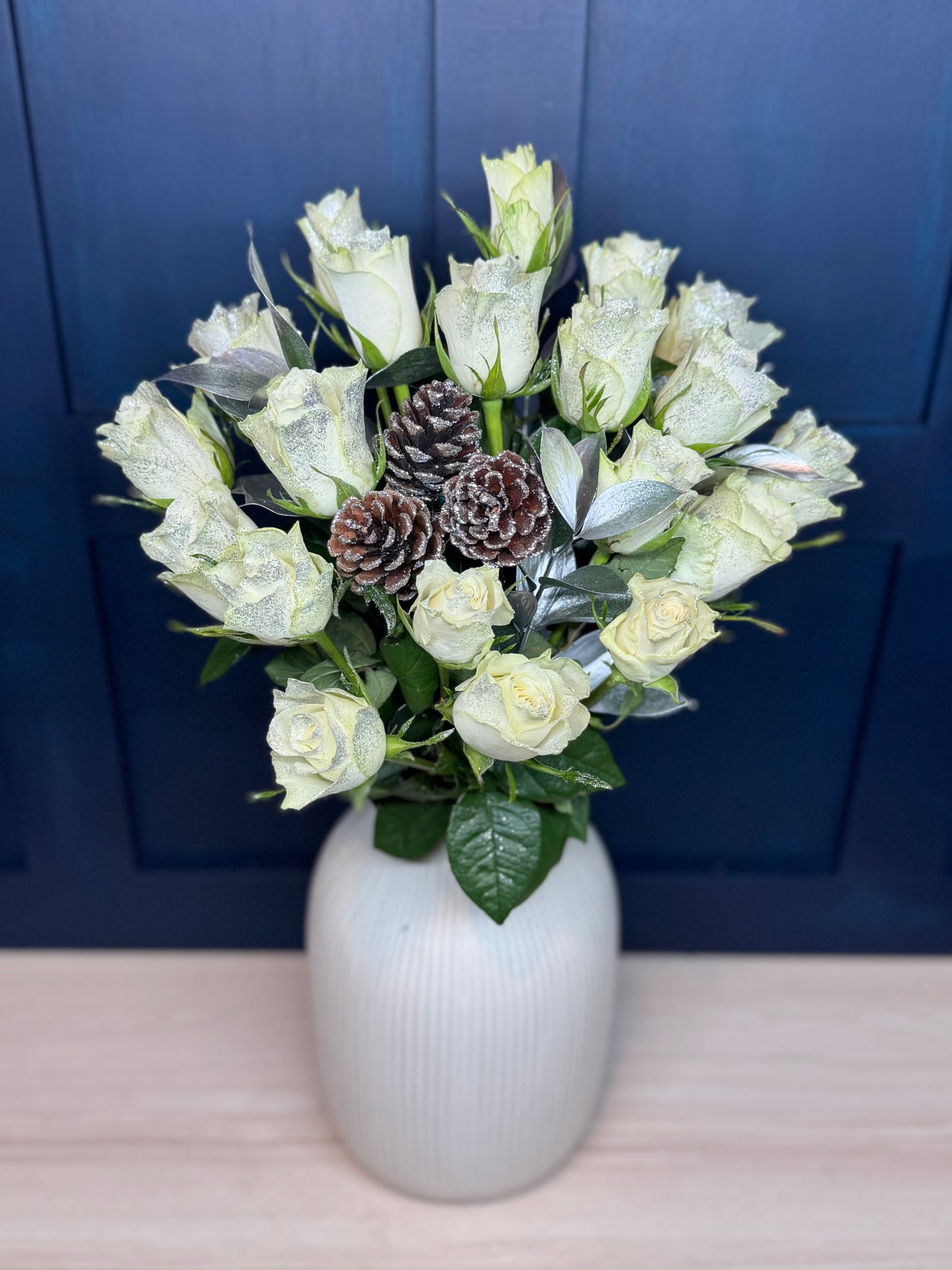 White Christmas Roses Bouquet