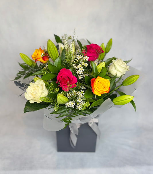Mixed Rose And Lily Premium Aqua