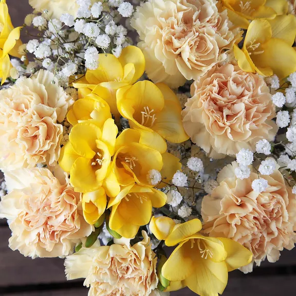 Yellow Carnations and Freesias C.jpg